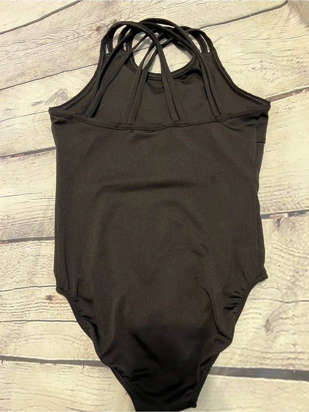 Capezio Girls' Black leotard with Pink Logo
